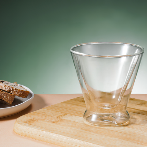 2 Piece Borosilicate Double Wall Glass Cup Set
