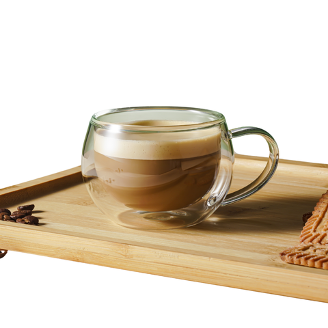 2 Piece Borosilicate Double Wall Glass Cup Set