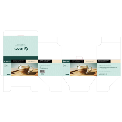 2 Piece Borosilicate Double Wall Glass Cup Set