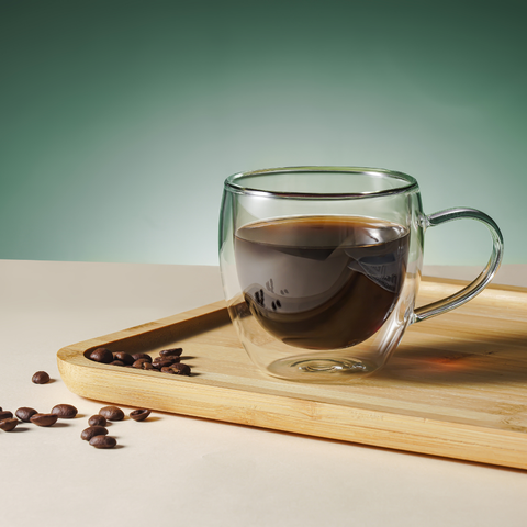 2 Piece Borosilicate Double Wall Glass Cup Set