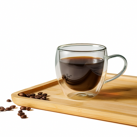 2 Piece Borosilicate Double Wall Glass Cup Set