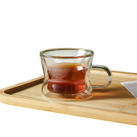 2 Piece Borosilicate Double Wall Glass Cup Set