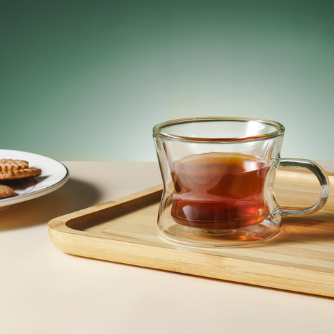 2 Piece Borosilicate Double Wall Glass Cup Set