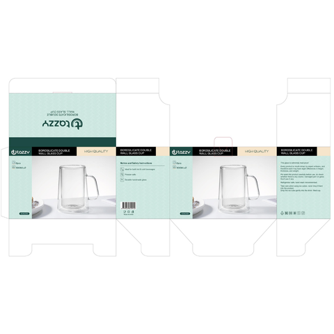 2 Piece Borosilicate Double Wall Glass Cup Set