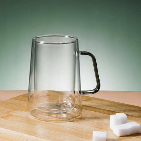 2 Piece Borosilicate Double Wall Glass Cup Set