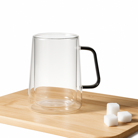 2 Piece Borosilicate Double Wall Glass Cup Set