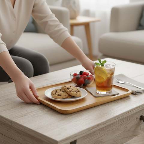 40cm Bamboo Rectangle Tray