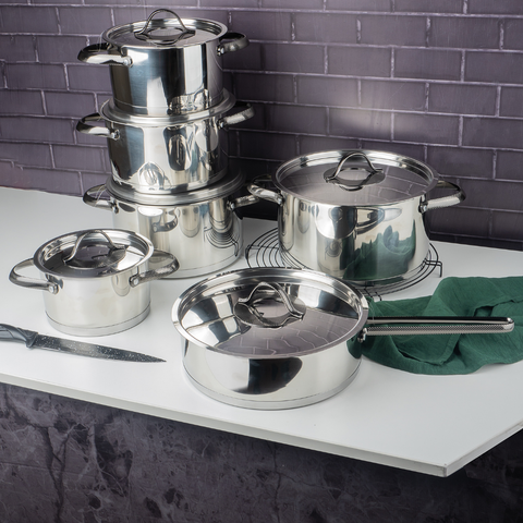 12 Piece Stainless Steel Cookware Set
