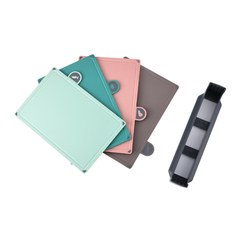 5 Piece Colour Cutting Board With Stand