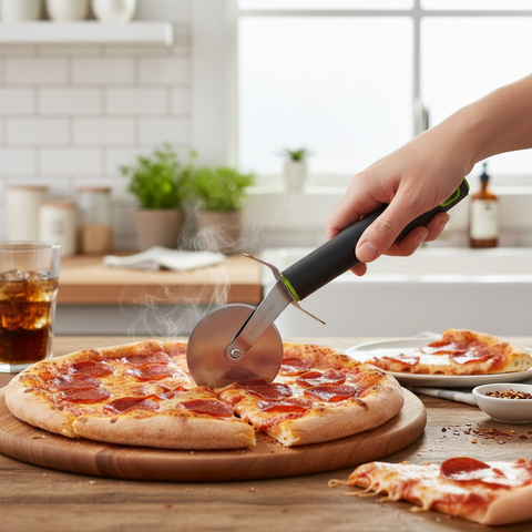 Grey Handle Pizza Cutter