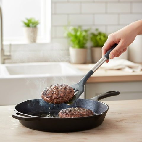 Grey Silicone Slotted Turner