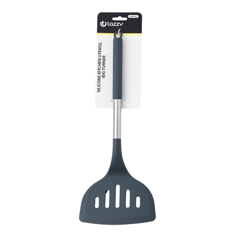 Grey Silicone Big Slotted Turner