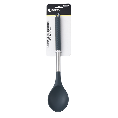 Grey Silicone Solid Spoon