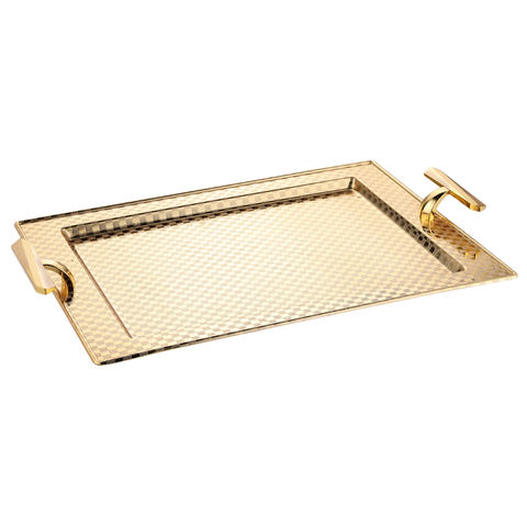 Stainless Steel Gold Tray With Handles