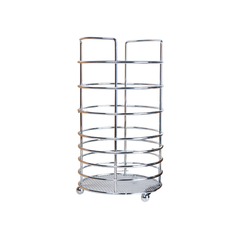 Round Chrome Cutlery Holder