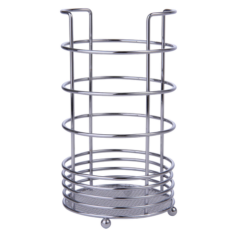 Round Chrome Cutlery Holder