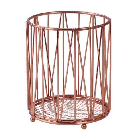 Round Rose Gold Cutlery Holder