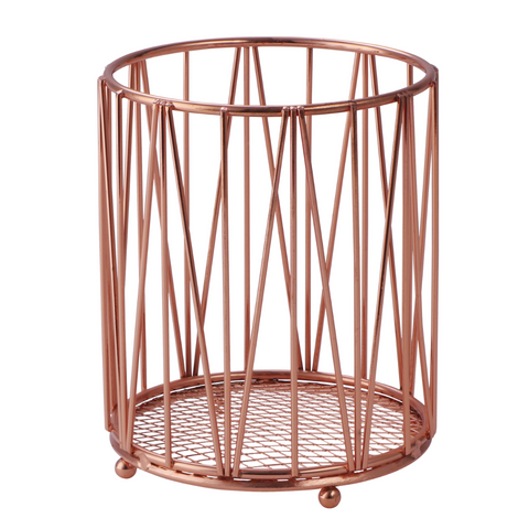 Round Rose Gold Cutlery Holder