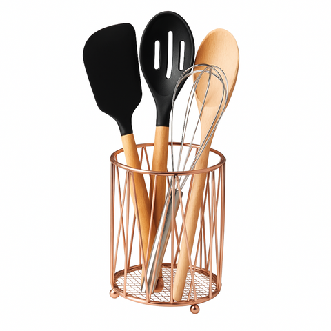 Round Rose Gold Cutlery Holder