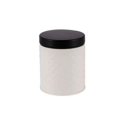 3 Piece White/black Stainless Steel Canister Set