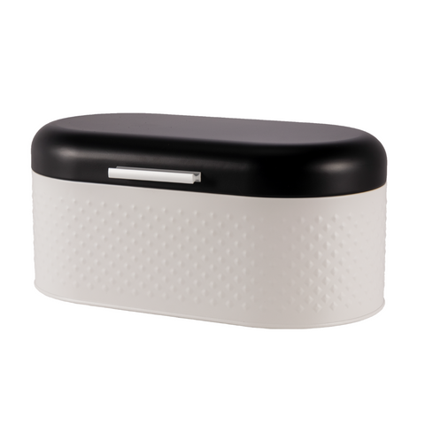 White/Black Stainless Steel Bread Bin