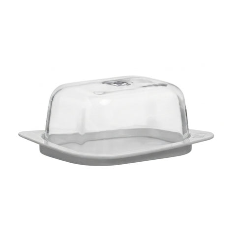 405ml Glass Butter Dish With White Base