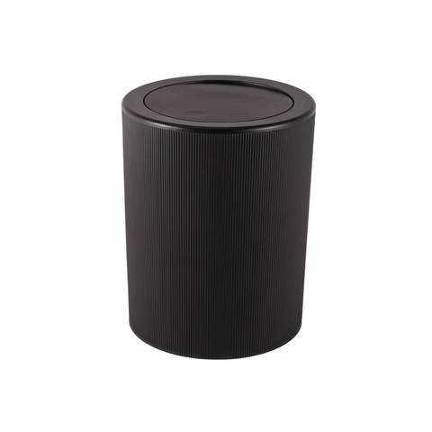 Black Plastic Trash Bin