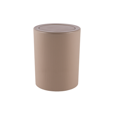 Beige Plastic Trash Bin