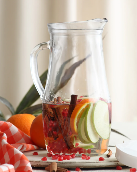 1800ml Misket Glass Jug With Pink Lid