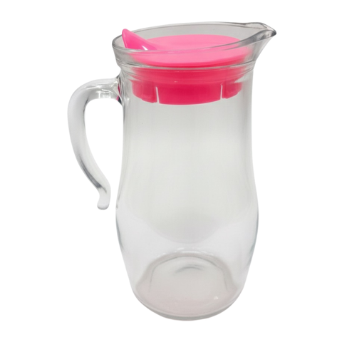 1800ml Misket Glass Jug With Pink Lid
