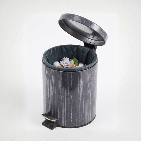 5 Litre Grey Marble Look Dust Bin