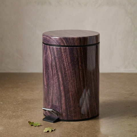 5 Litre Brown Marble Look Dust Bin