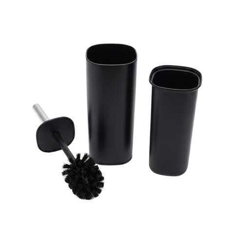 Black Round Toilet Brush With Holder