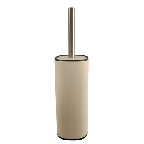 Cream Round Toilet Brush With Holder