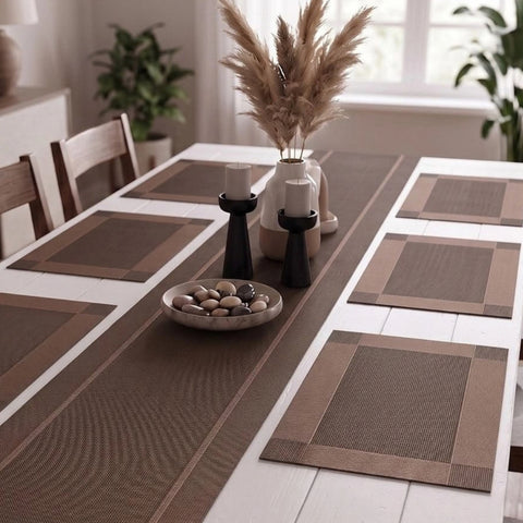 1 Piece Brown Pvc Woven Placemat