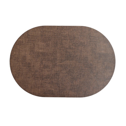 6 Piece Oval Leather Pvc Placemat