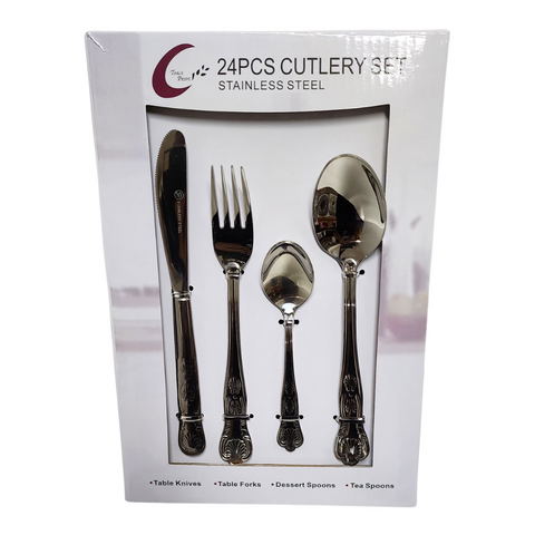 24 Piece Kings Stainless Steel Cutlery Set