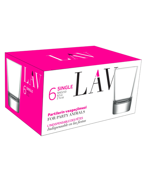 6 Piece 62ml Tot Glass