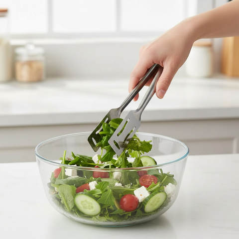 Stainless Steel Cake Slotted Medium Tong