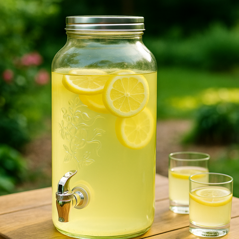 6 Litre Fruit Design Glass Juice Dispenser