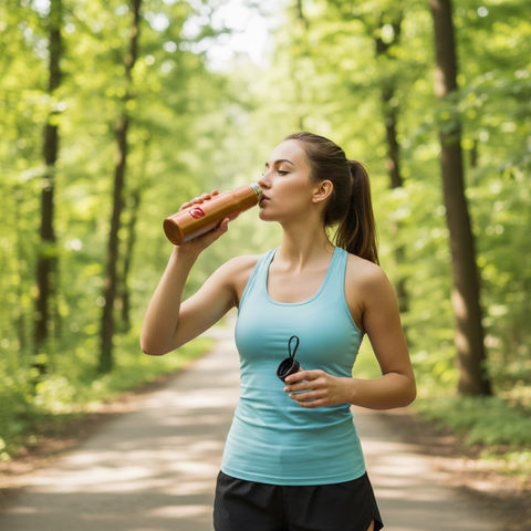 Gold 500ml Stainless Steel Sports Bottle With Hook