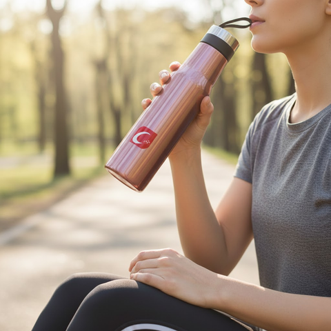 Rose Gold 500ml Stainless Steel Sports Bottle With Hook
