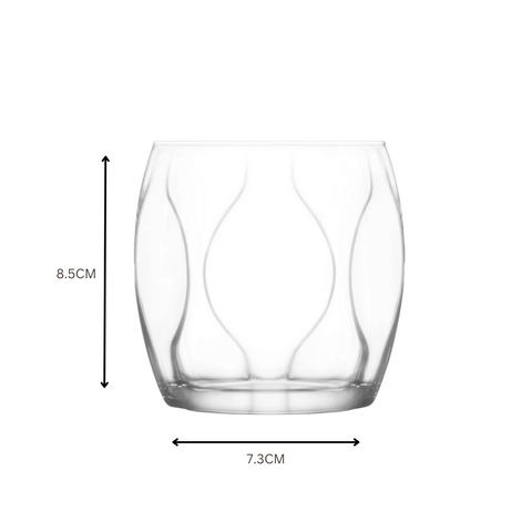 6 Piece 355ml whiskey glass