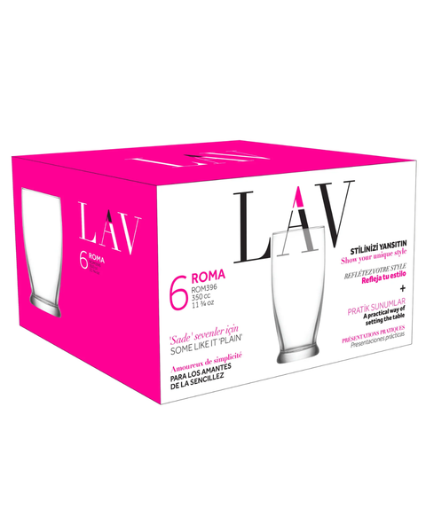 6 Piece 350ml Roma Hi-ball Glass