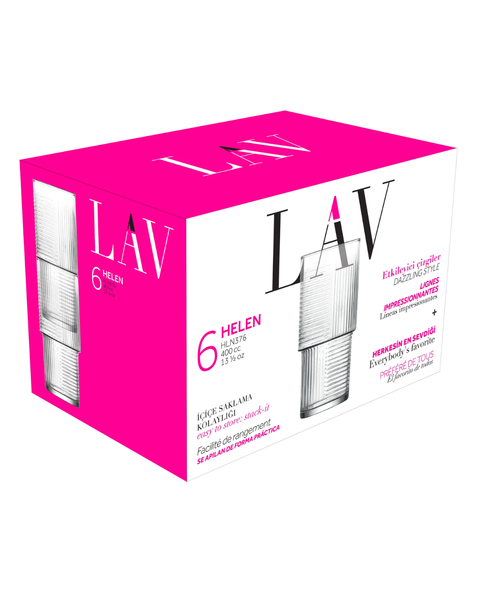 6 Piece 400ml Helen Hi-Ball Glass