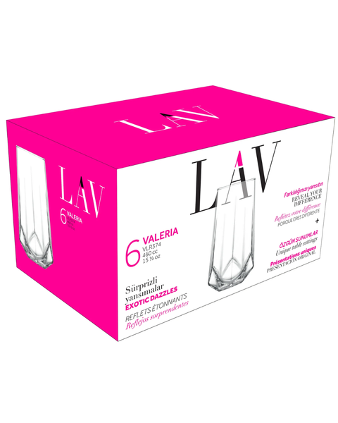 6 Piece 460ml Valeria Hi-Ball Glass