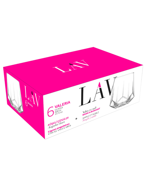 6 Piece 400ml Valeria Whiskies Glass