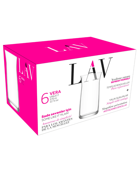 6 Piece 370ml Vera Hi-Ball Glass