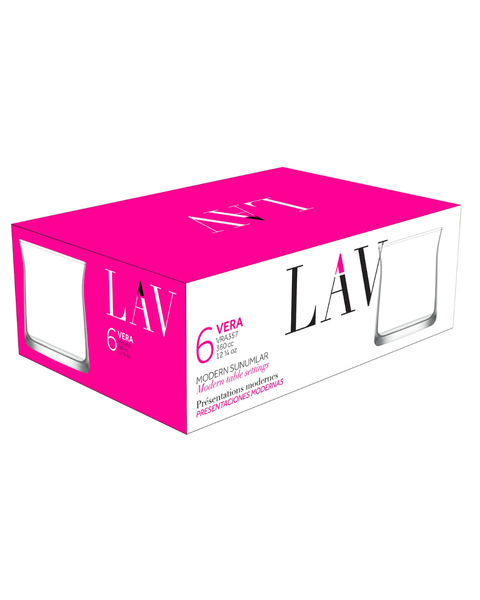 6 Piece 360ml Vera Whiskies Glass