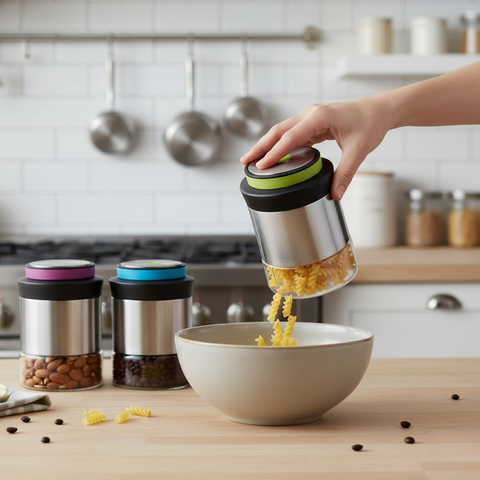 3 Piece Glass Canister Set